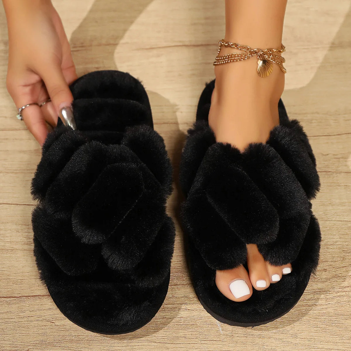 pantoufle chic couleur noir