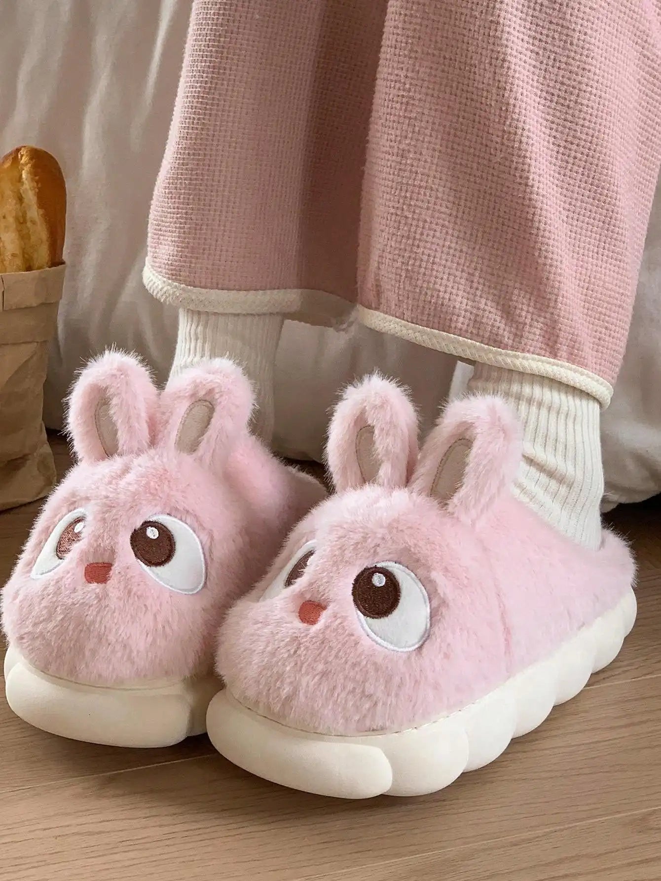 Pantoufle lapin couleur rose