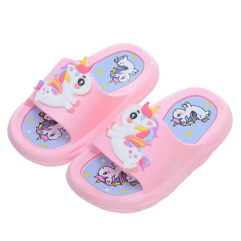 Pantoufles licorne  pour enfants couleur rose