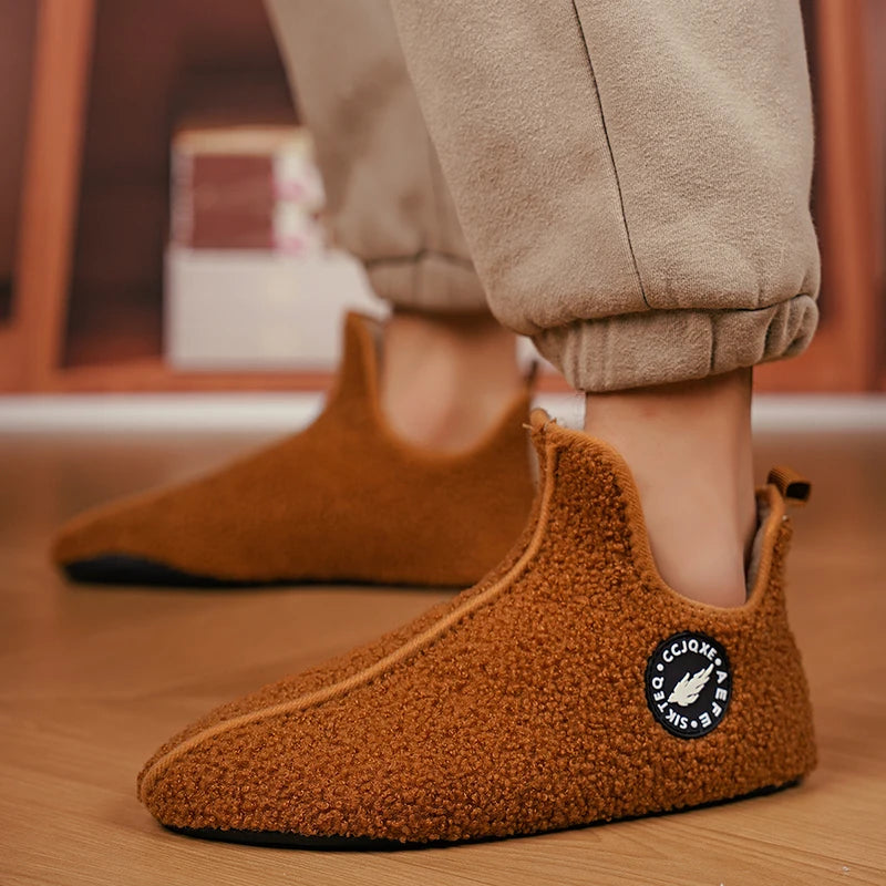 chausson pantoufle pour homme couleur brun