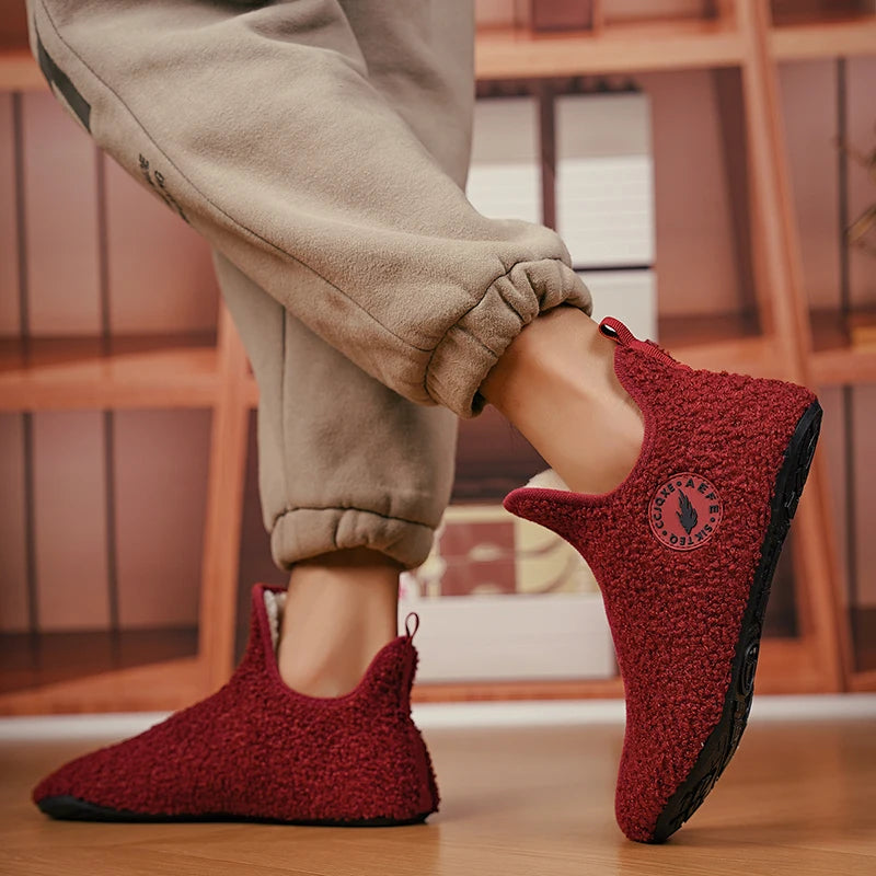 chausson pantoufle pour homme couleur rouge