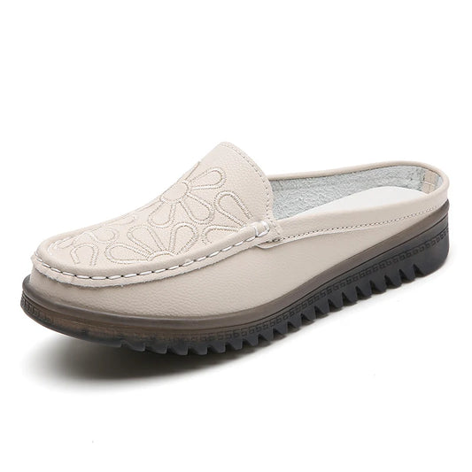 mocassin pantoufle couleur beige