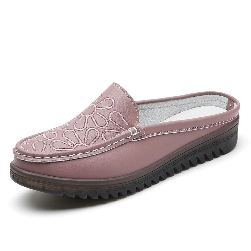 mocassin pantoufle couleur rose
