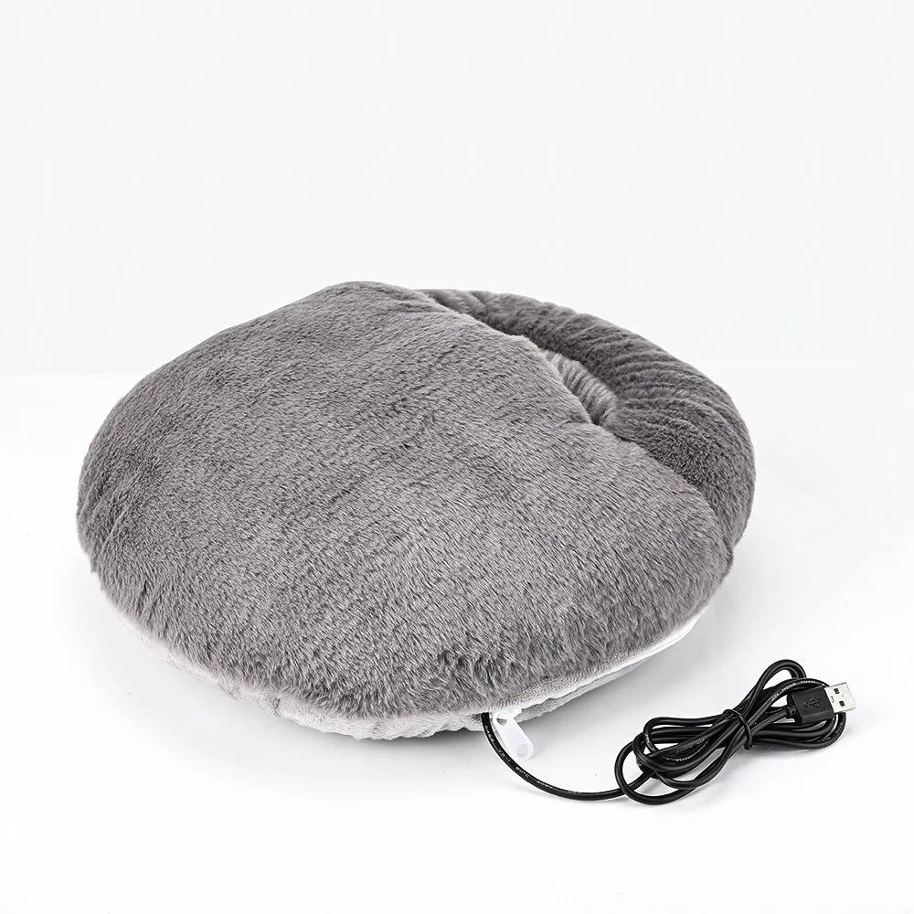 pantoufle Chauffe-pieds chauffant USB vue de côté