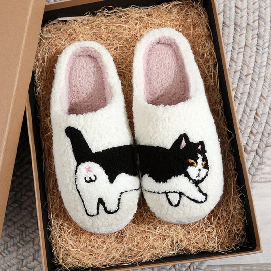 pantoufle chat vue d'ensemble
