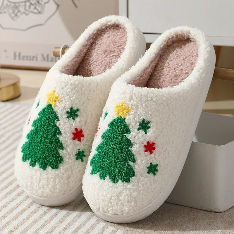 pantoufle de noël couleur blanc
