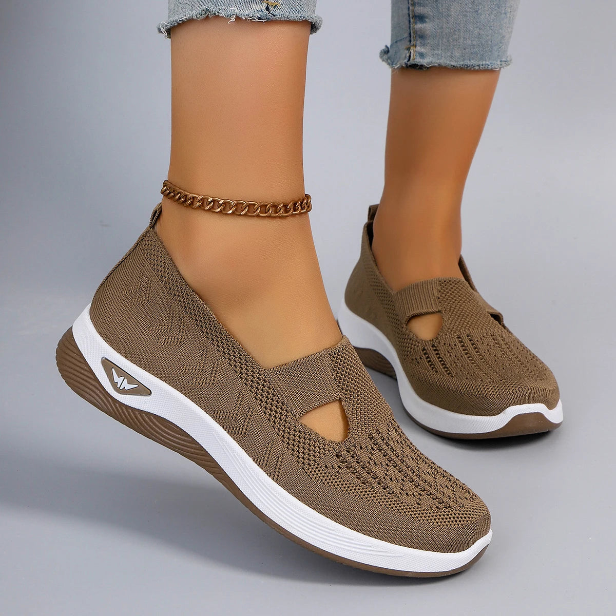 pantoufle de sport chocolat