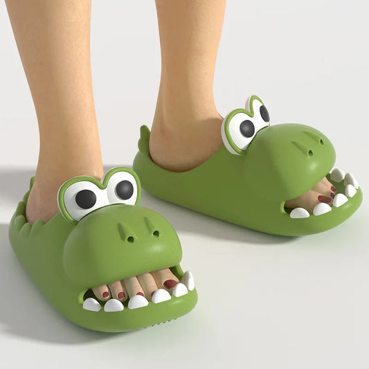 pantoufle dinosaure couleur vert