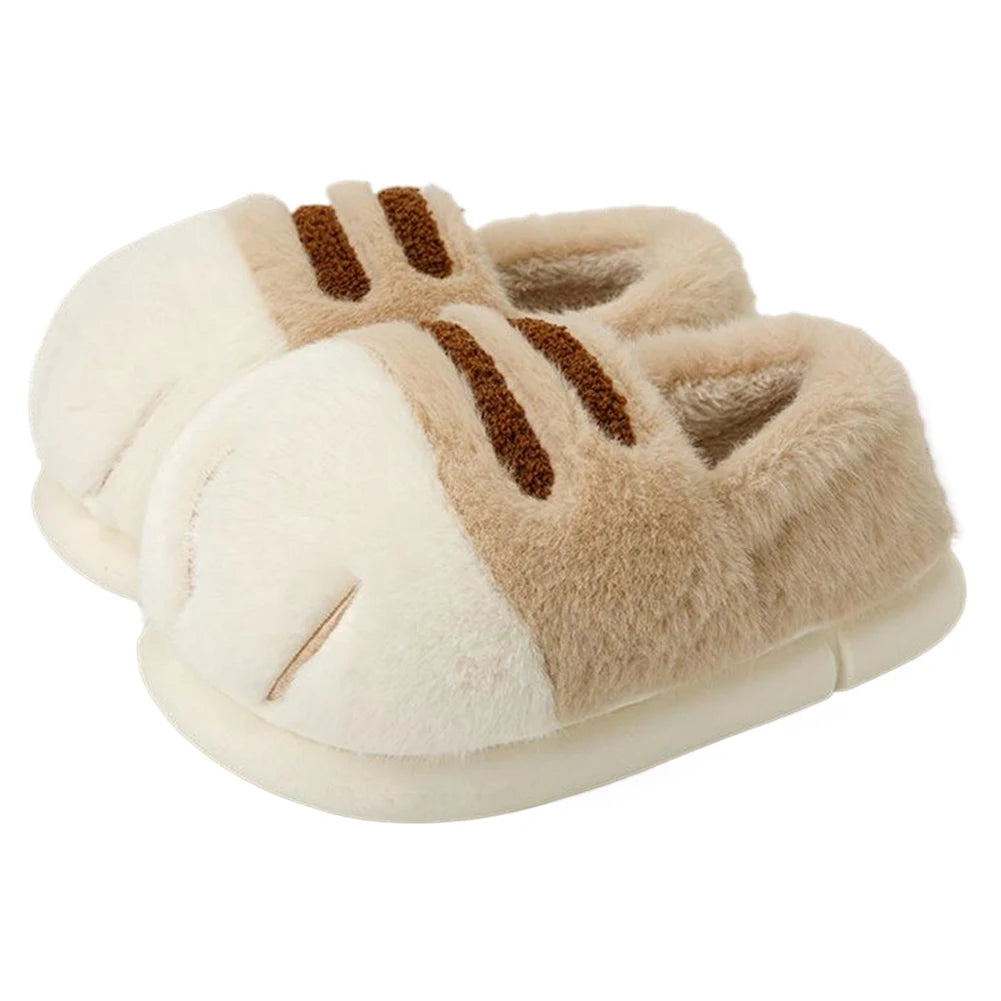 pantoufle en peluche kaki