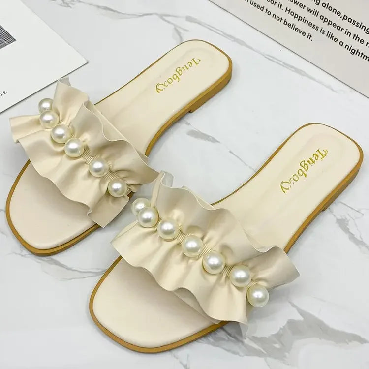 pantoufle femme beige