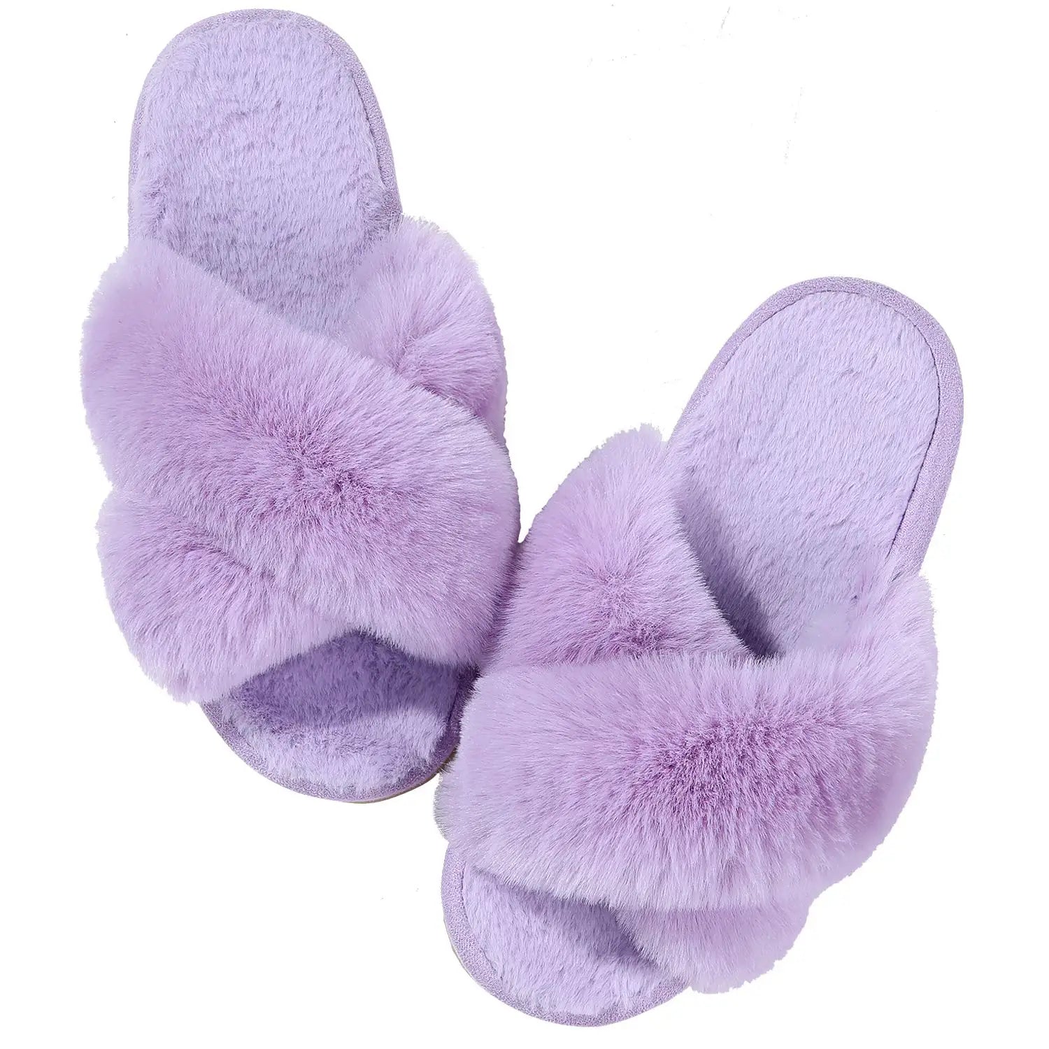 pantoufle femme en fourrure pour intérieur et extérieur  couleur violet