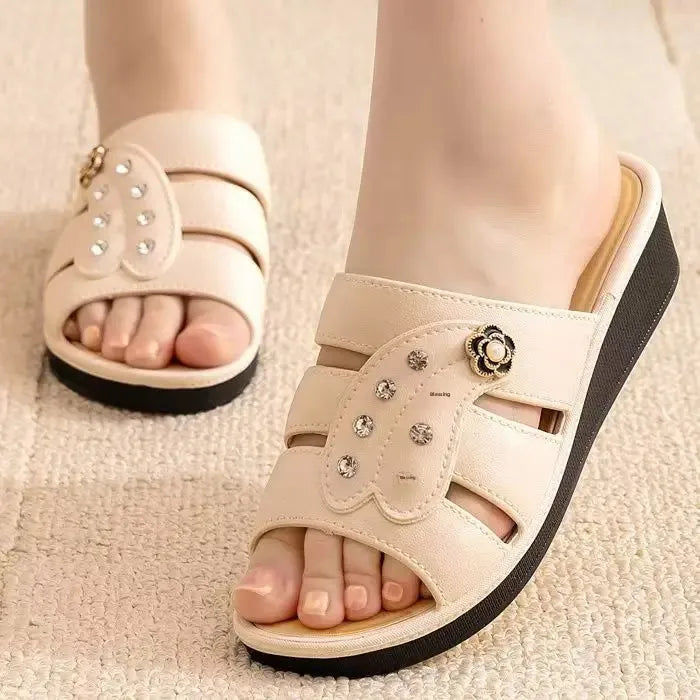 pantoufle maman blanc