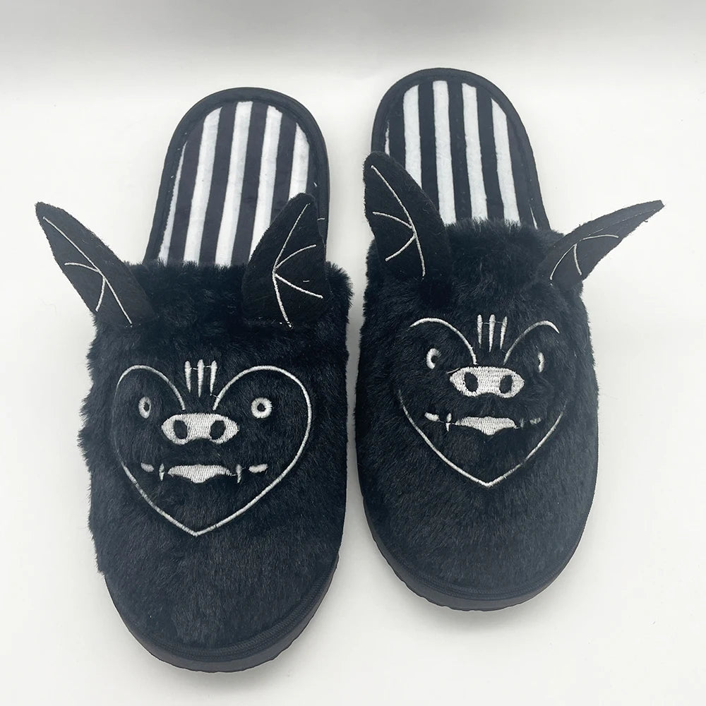 pantoufle mou  chauve-souris en peluche