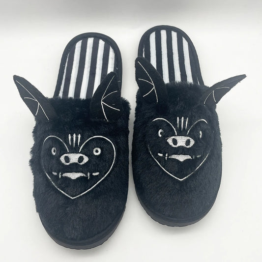 pantoufle mou  chauve-souris en peluche