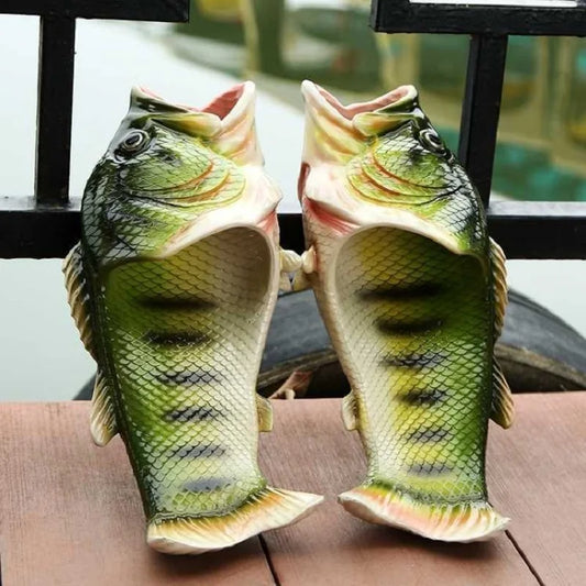 pantoufle poisson couleur vert