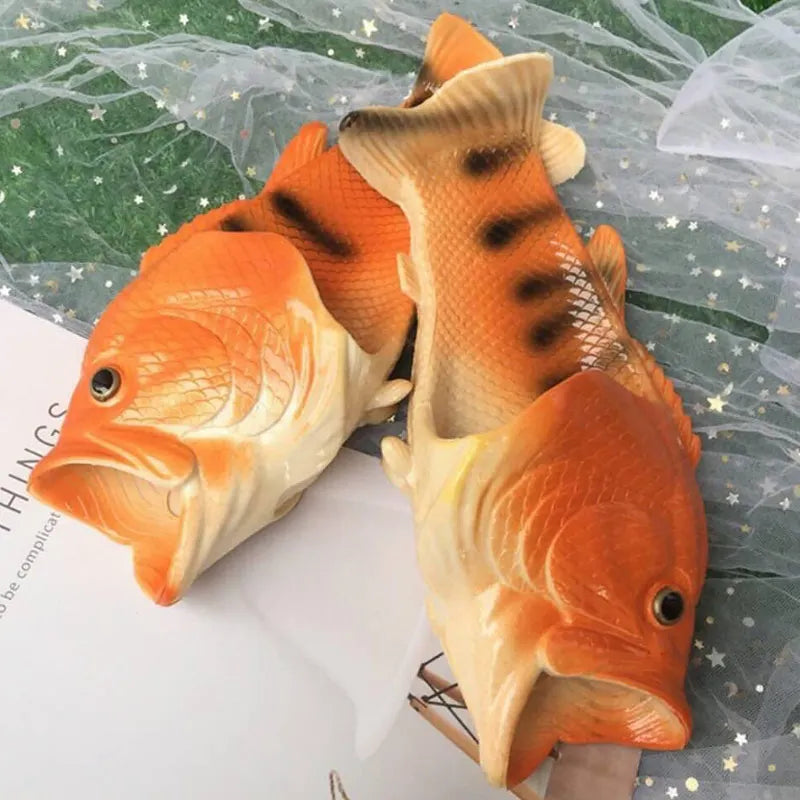 pantoufle poisson orange