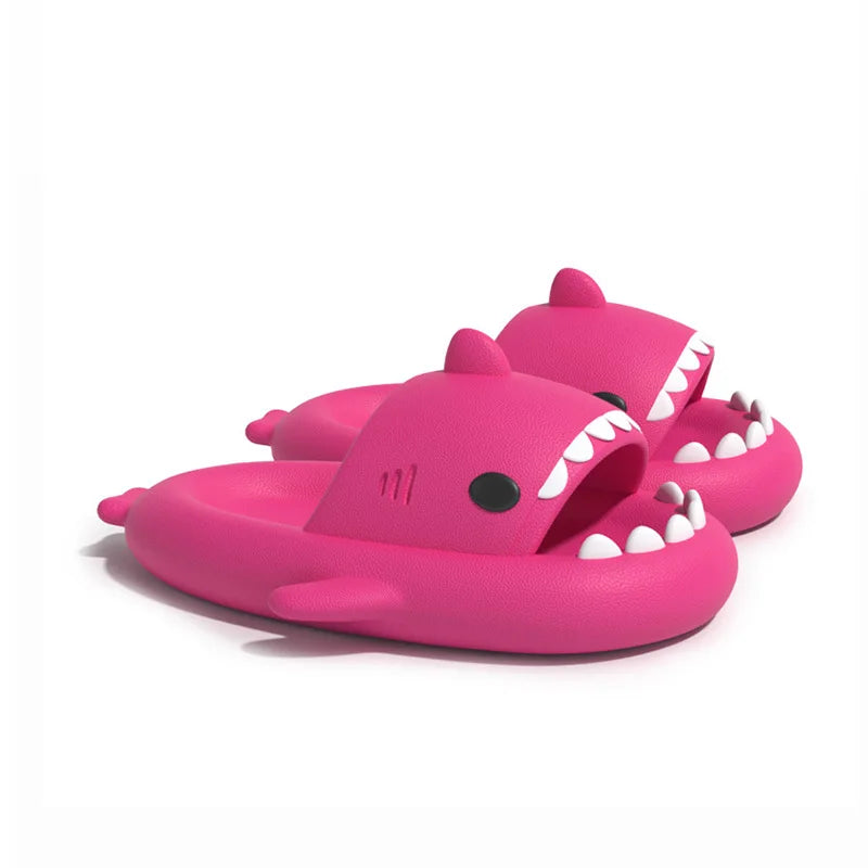 pantoufle requin couleur rose