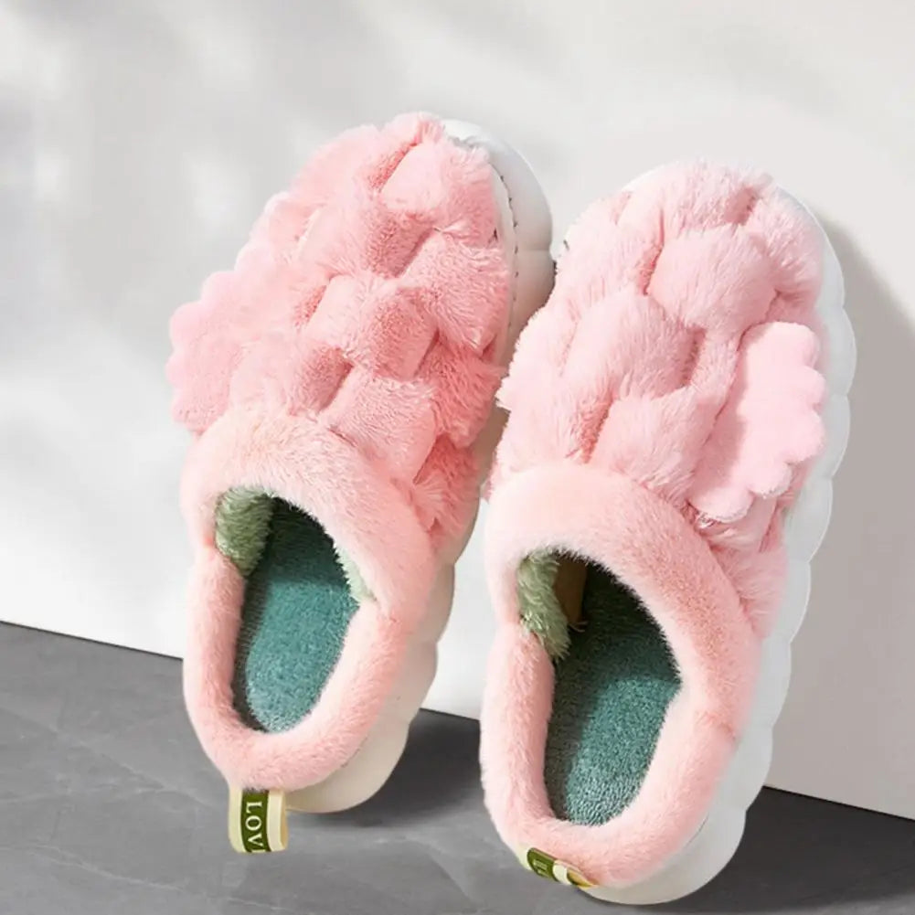 pantoufle semi-chauffante couleur rose