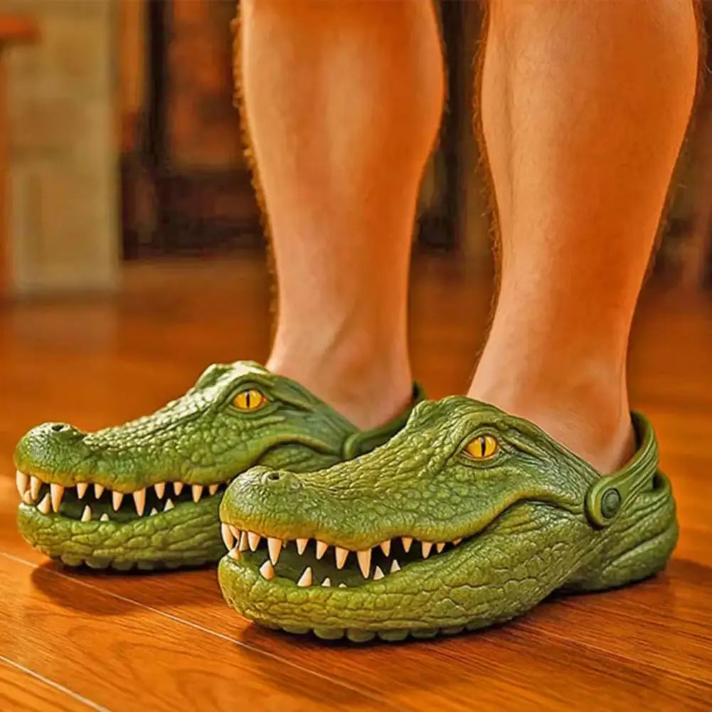 pantoufles Crocodile vert