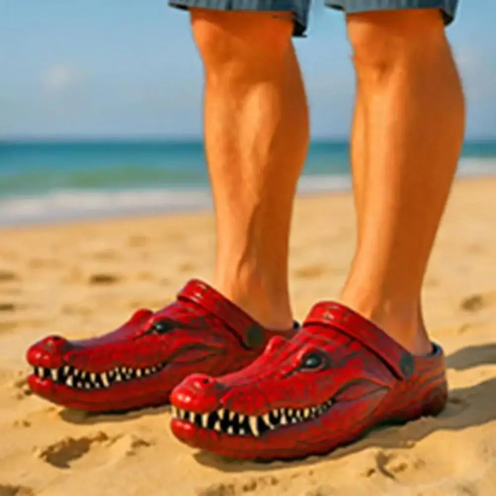 pantoufles Crocodile rouge