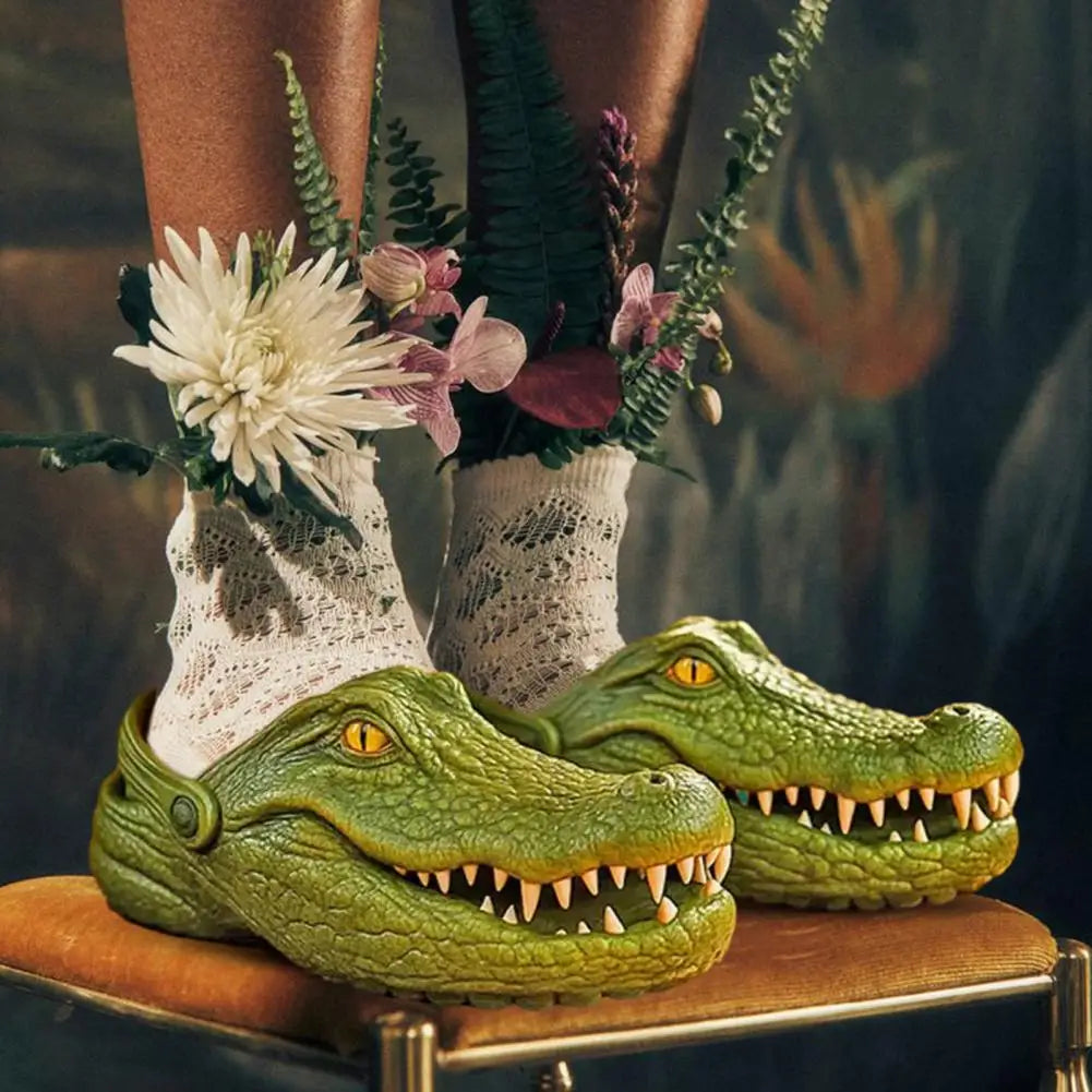 pantoufles Crocodile couleur verte