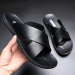 pantoufles cuir hommes - Vignette | pantoufles