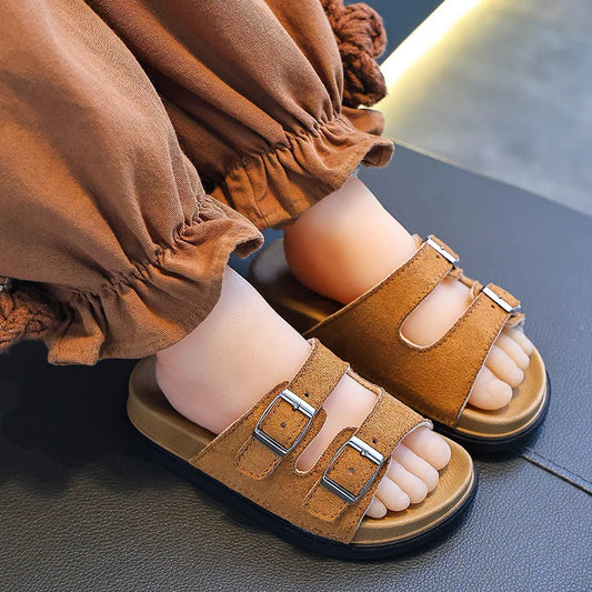pantoufles d'été pour enfants couleur kaki