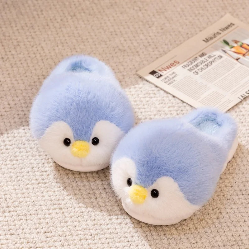 pantoufles pingouin couleur bleu clair