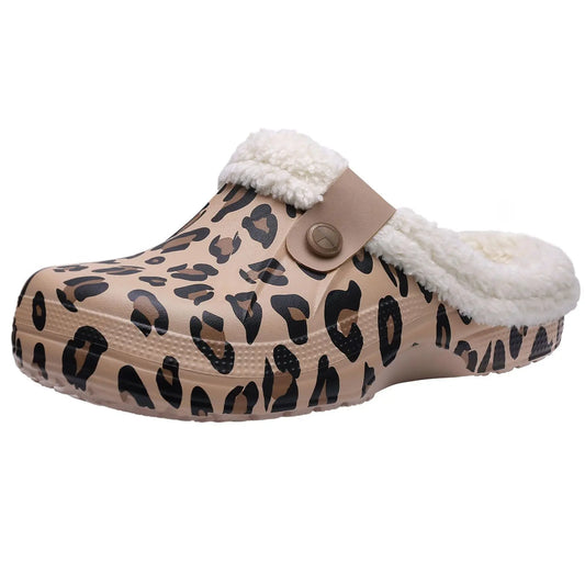 pantoufles plein air imperméable leopard